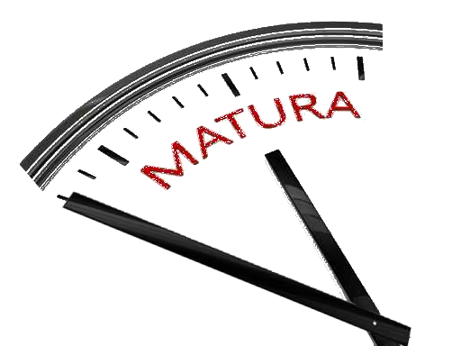 miniatura, zegar z napisem matura