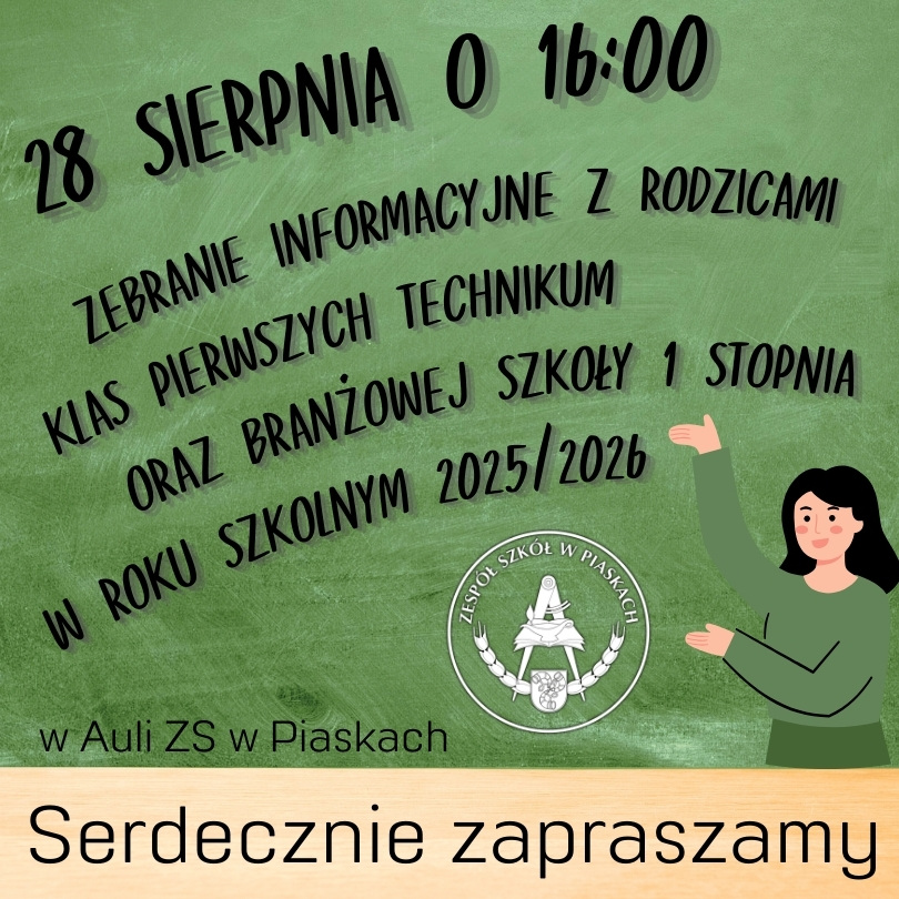 Zebranie z rodzicami 1 klas T i BS 28 października o godzinie 16